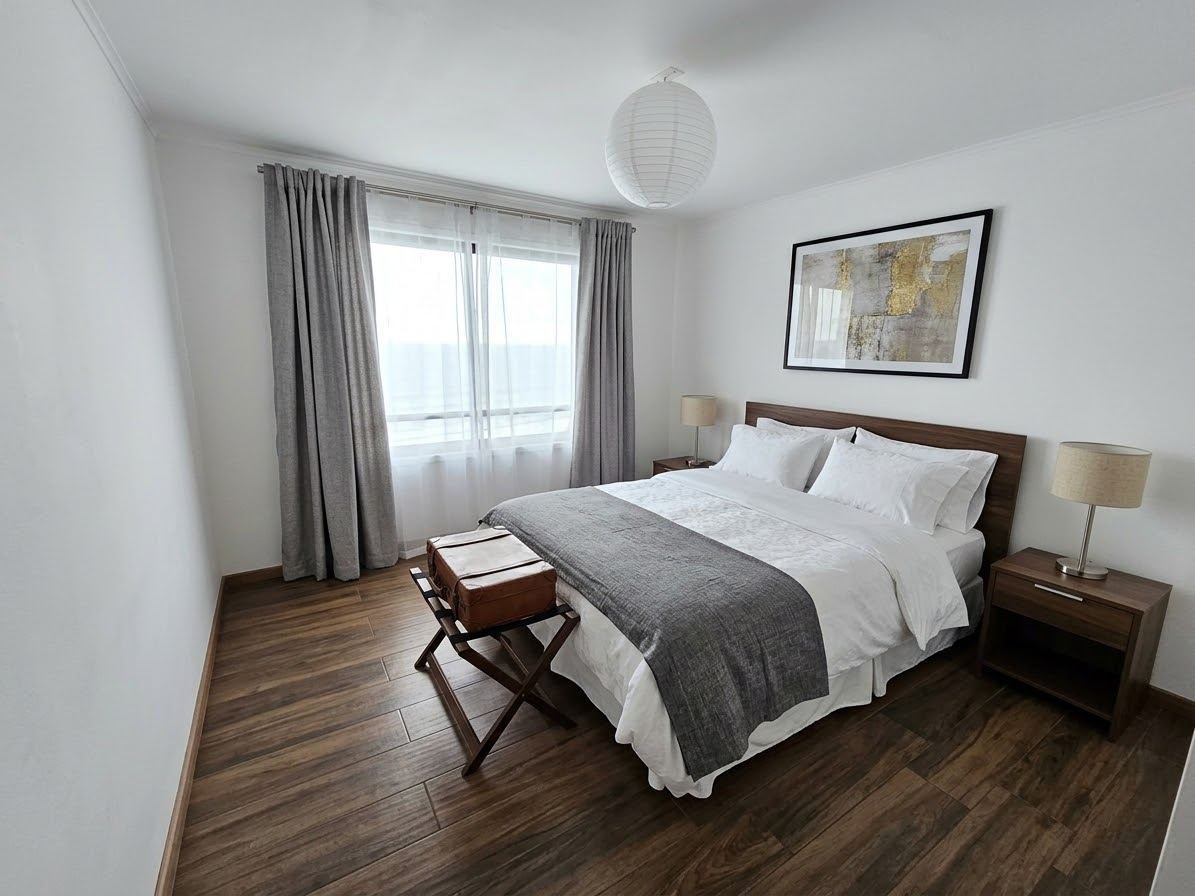 Habitación Doble con cama matrimonial y vista al mar